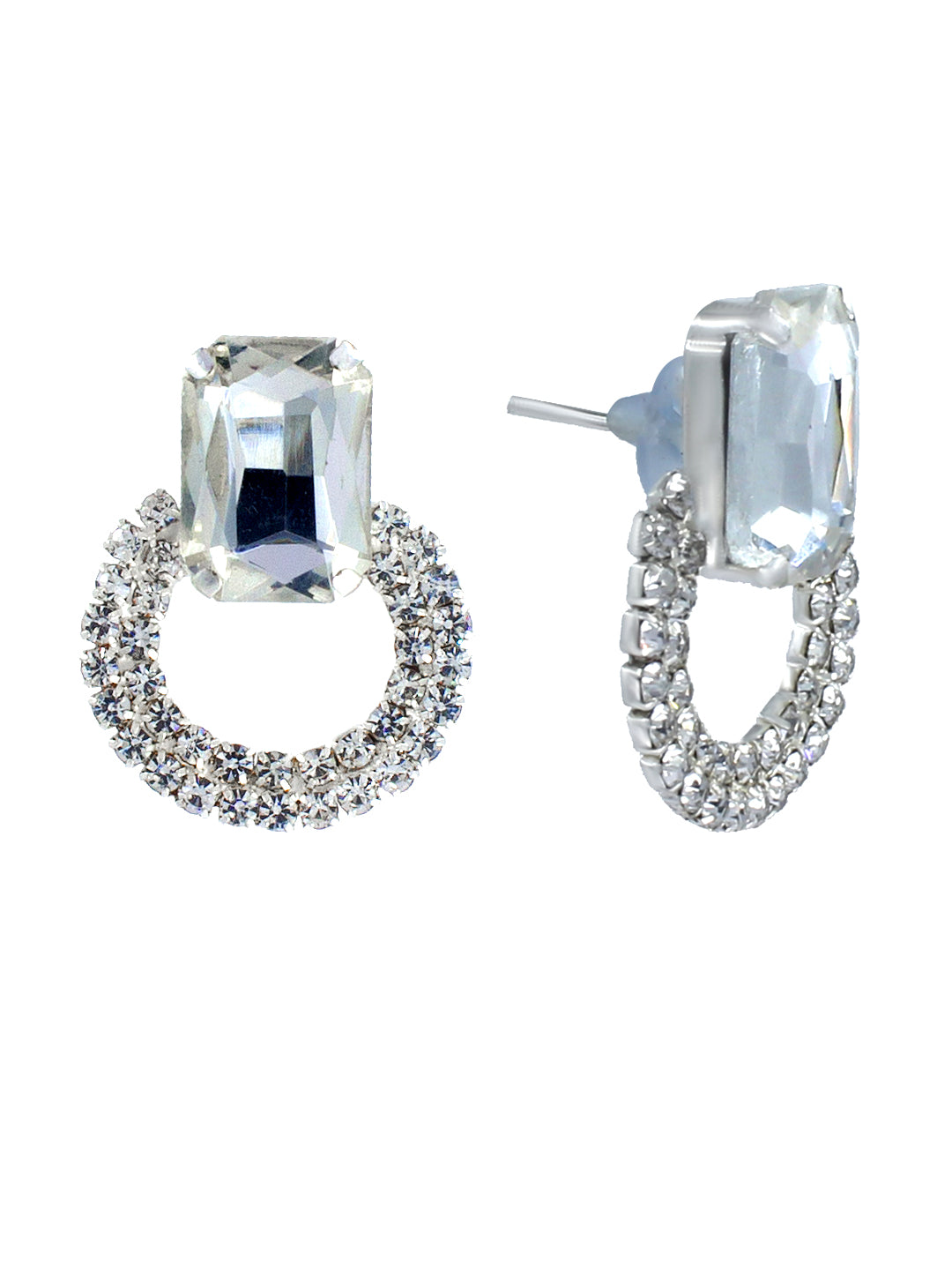 Pack of 4 Multicolor Rhinestone & Crystal Drop Earrings