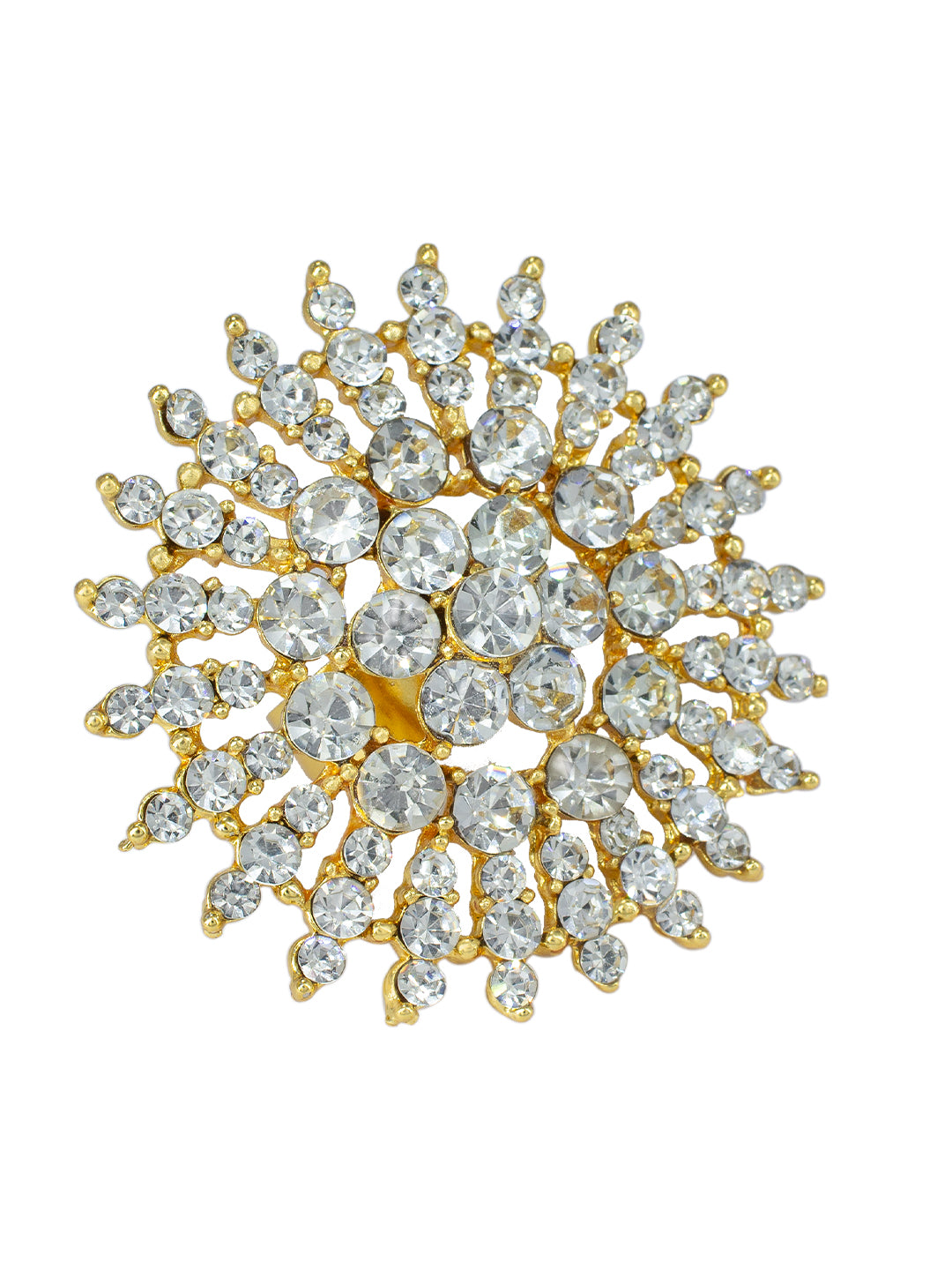 Artificial Stones Floral Adjustable Ring