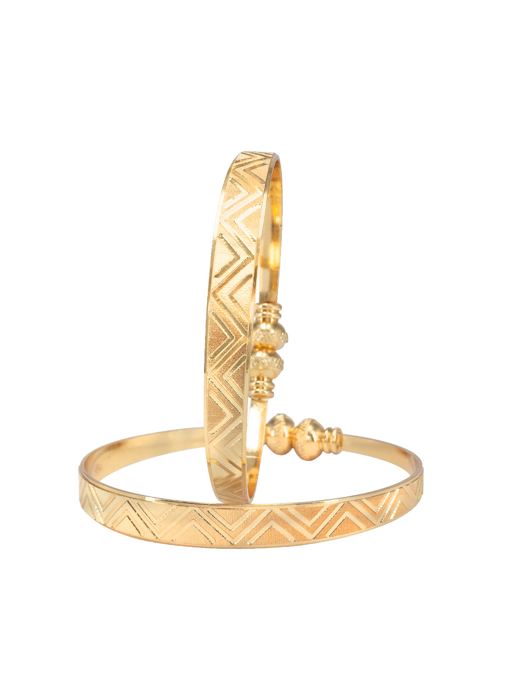 Gold Plated Brass Kada Openable Bangle Pair