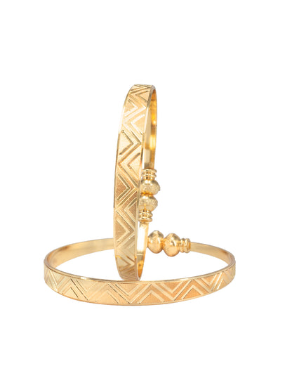 Gold Plated Brass Kada Openable Bangle Pair