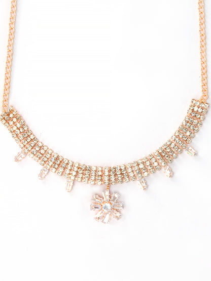 Floral CZ Jewellery Set