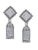 White Square Drop Earrings