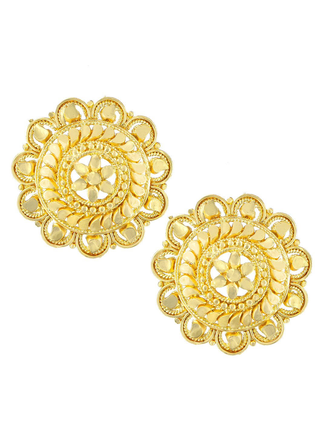 Gold Plated Floral Stud Earrings