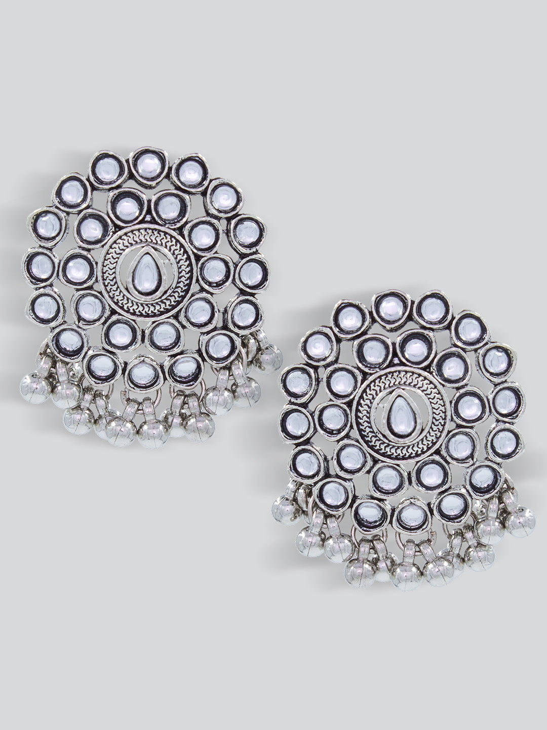Stone & Beads Drop Stud Earring