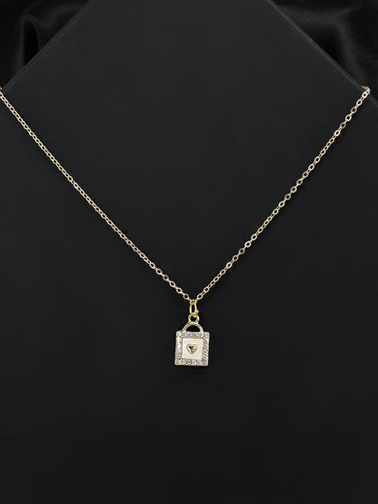 Gold-Plated Stainless-Steel Pendant with Chain