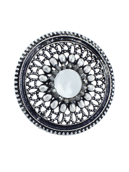 Oxidized Mirror Adjustable Ring