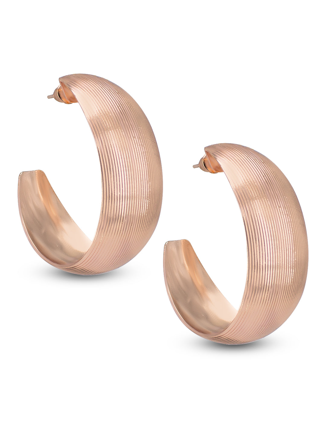 Trendy Copper Half Hoop Earrings