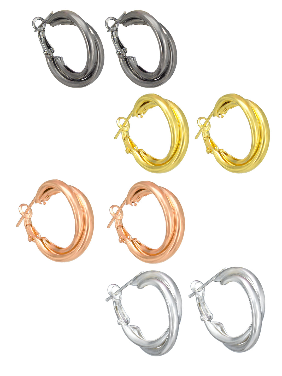 Pack of 3 Multicolor Hoop Earrings