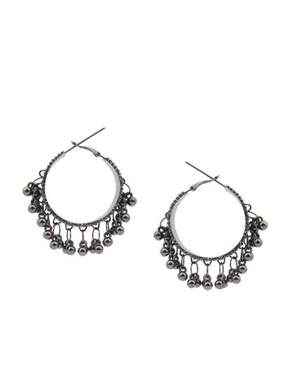 Oxidized Beads Drop Choker Jewellery Set