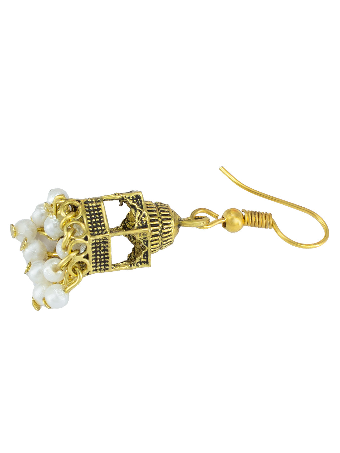 Hut Beads Drop Jhumki Earrings