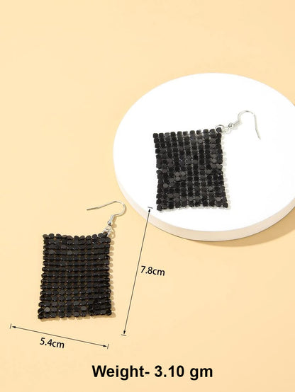 Black Mesh Drop Earrings