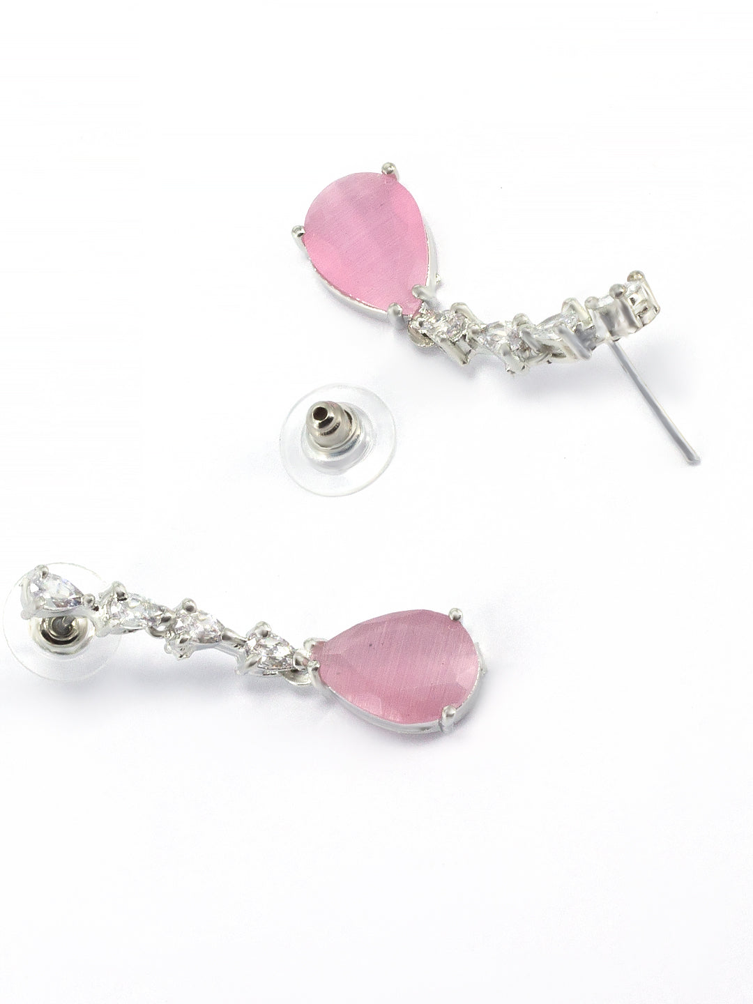 Pink Teardrop AD Jewellery Set