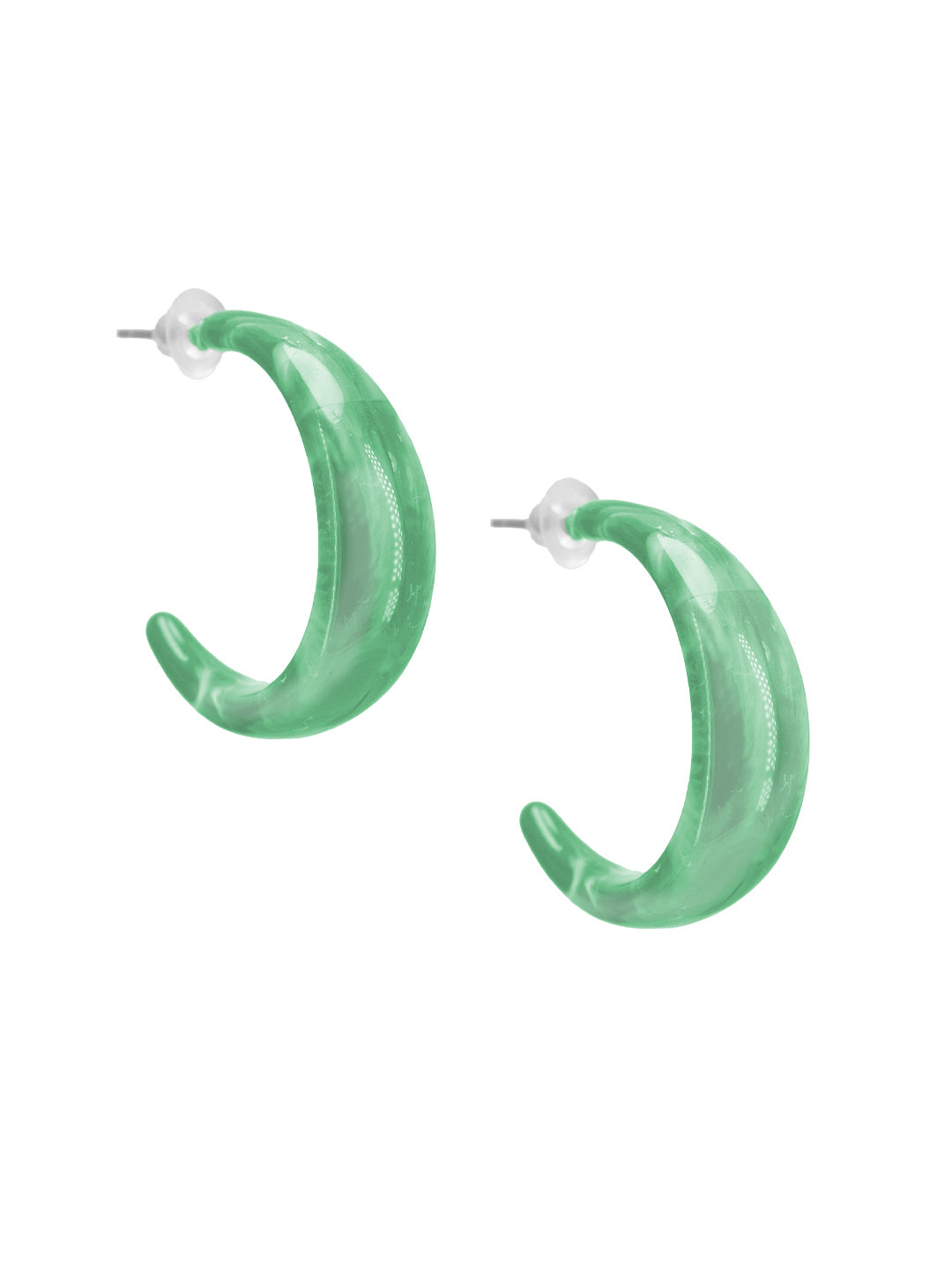Mint Green Half Hoop Earrings