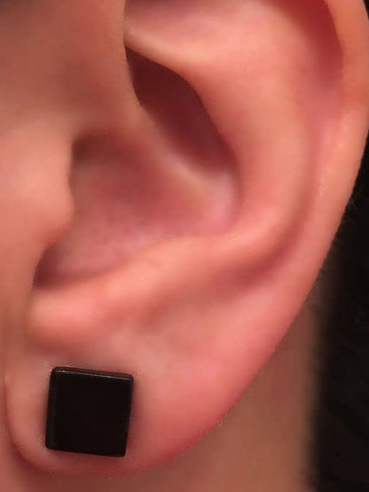 Black Magnetic Stud Earrings