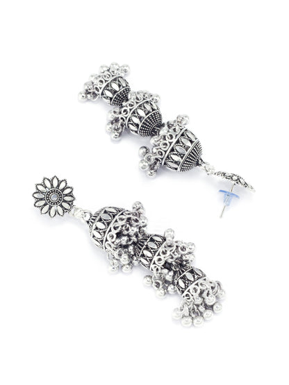 Floral Layered Drop Jhumka