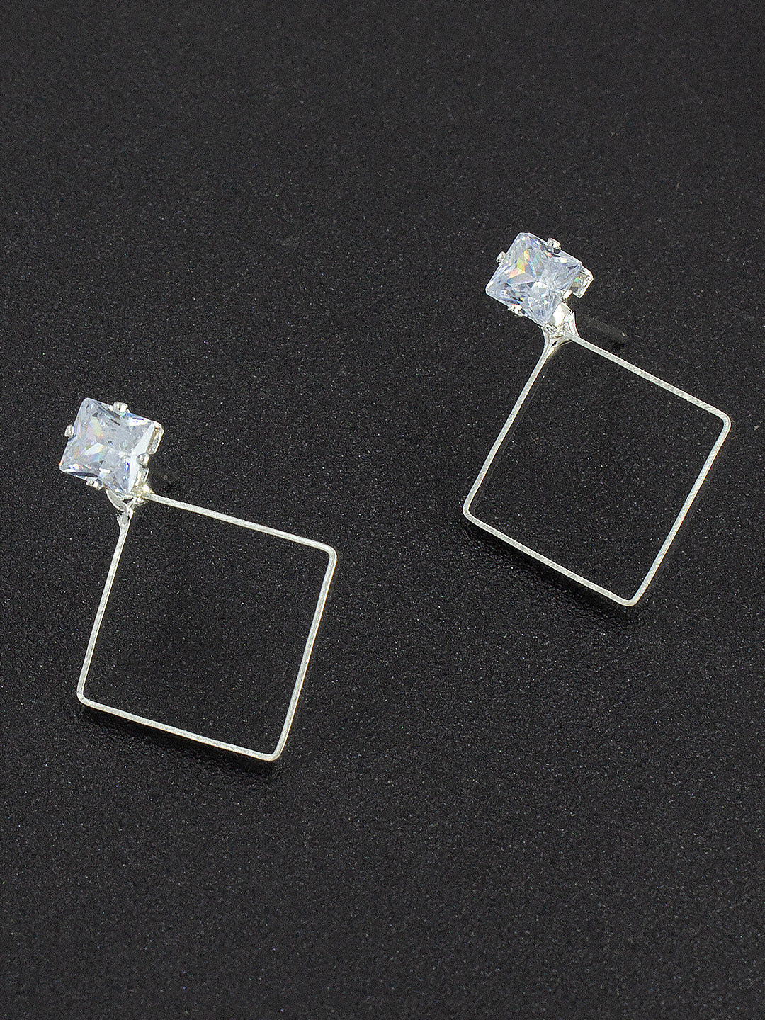 Square Artificial Stone Stud Earrings
