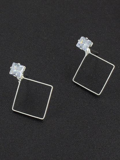 Square Artificial Stone Stud Earrings
