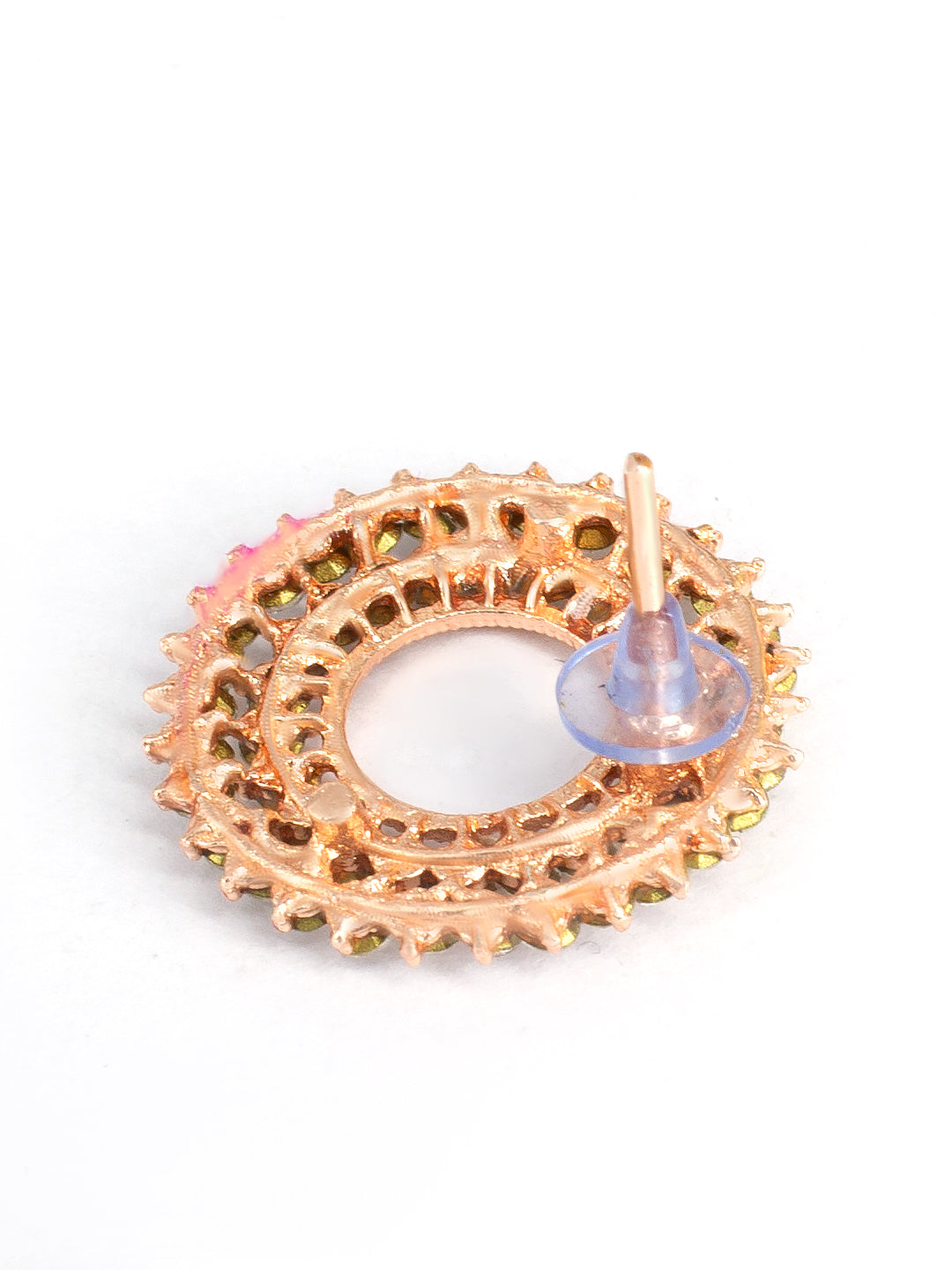 Circular CZ Stud Earrings