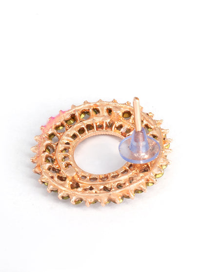 Circular CZ Stud Earrings