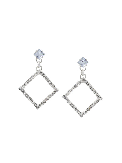 Rhinestone Square Drop Earrings