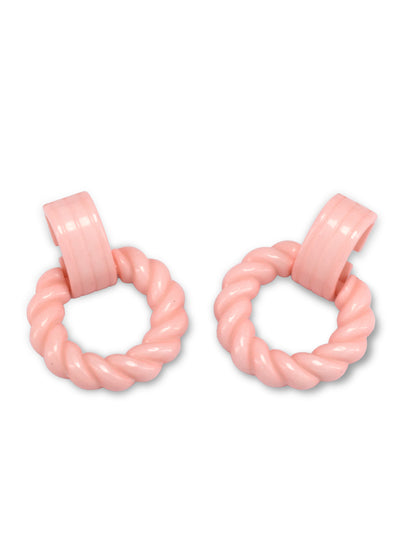 Pink Twisted Earrings