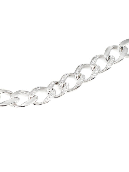 Stainless Steel Anti Tarnish American Diamond Link Chain Bracelet