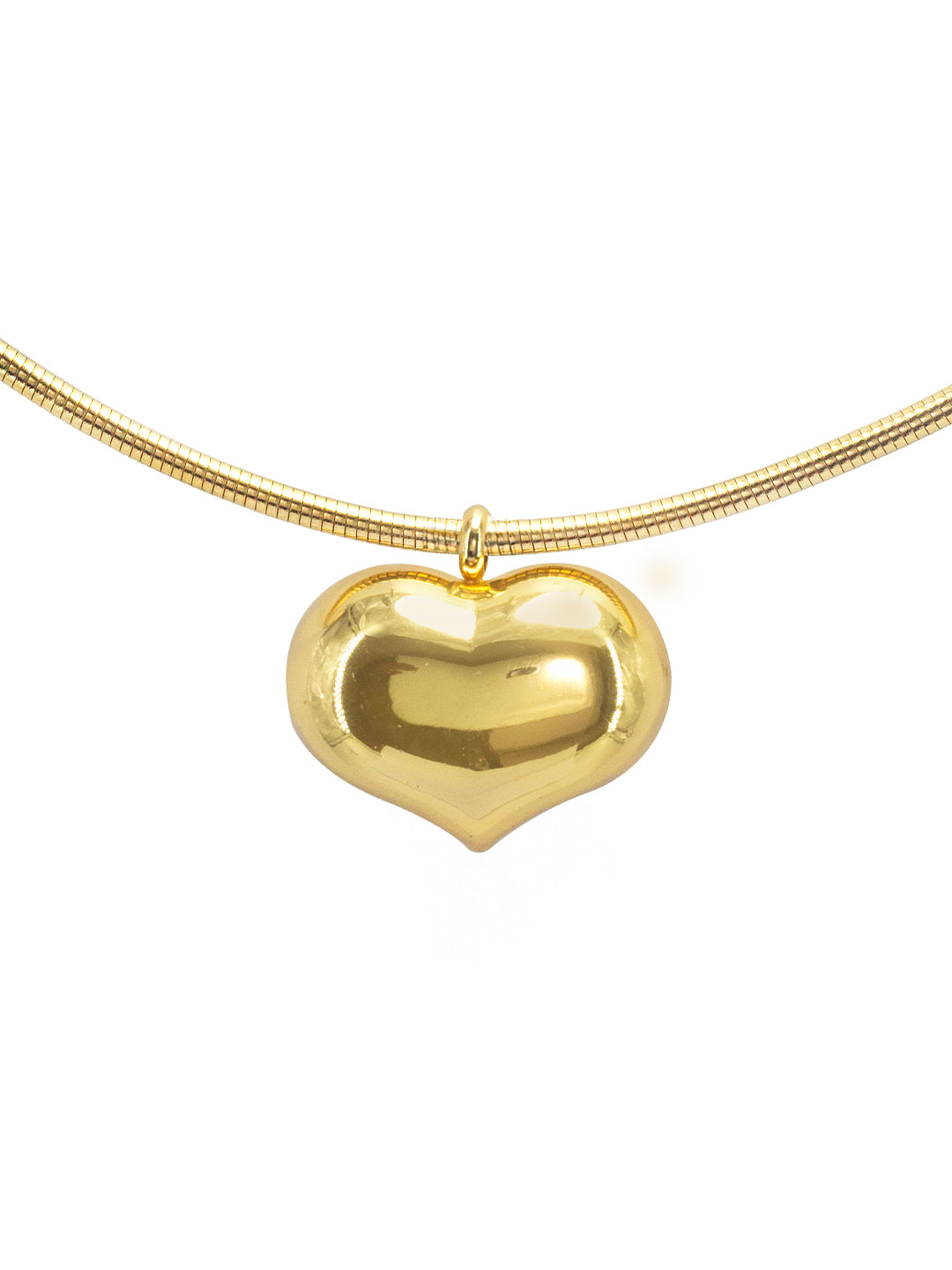 Stainless Steel Heart Hasli Choker Necklace