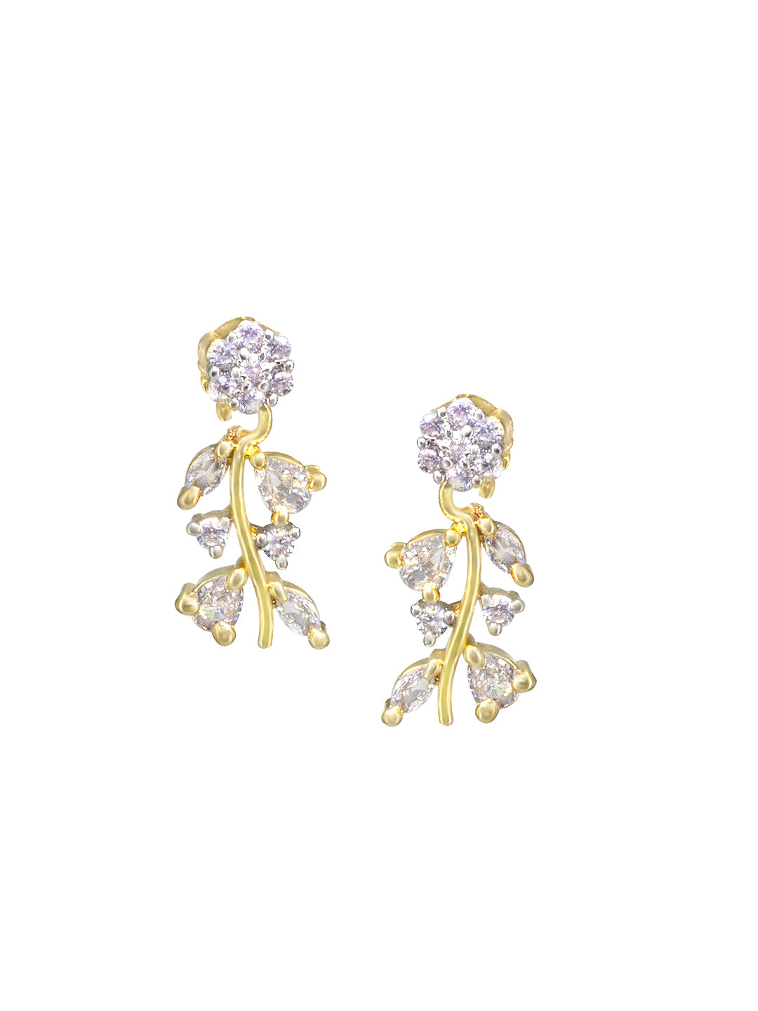 Golden Floral AD Jewellery Set