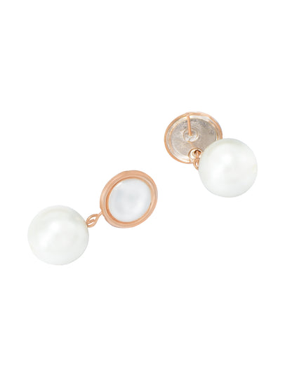 Circular Faux Pearl Drop Earrings