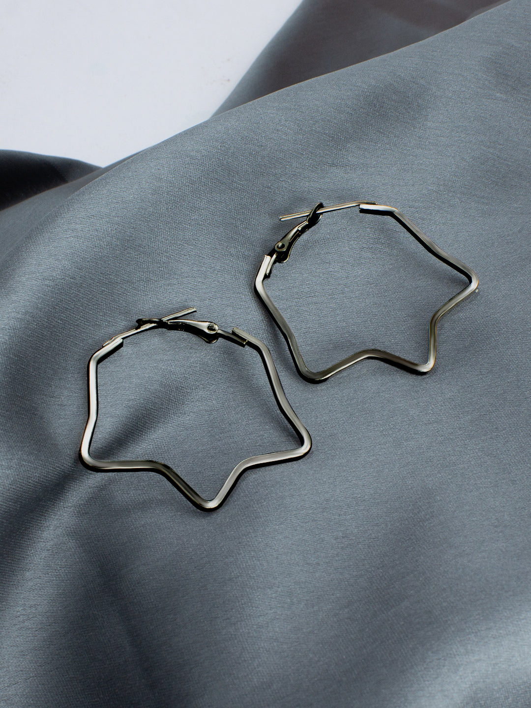 Black Star Hoop Earrings