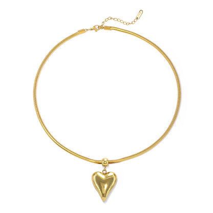Stainless Steel Heart Trendy Hasli Choker Necklace