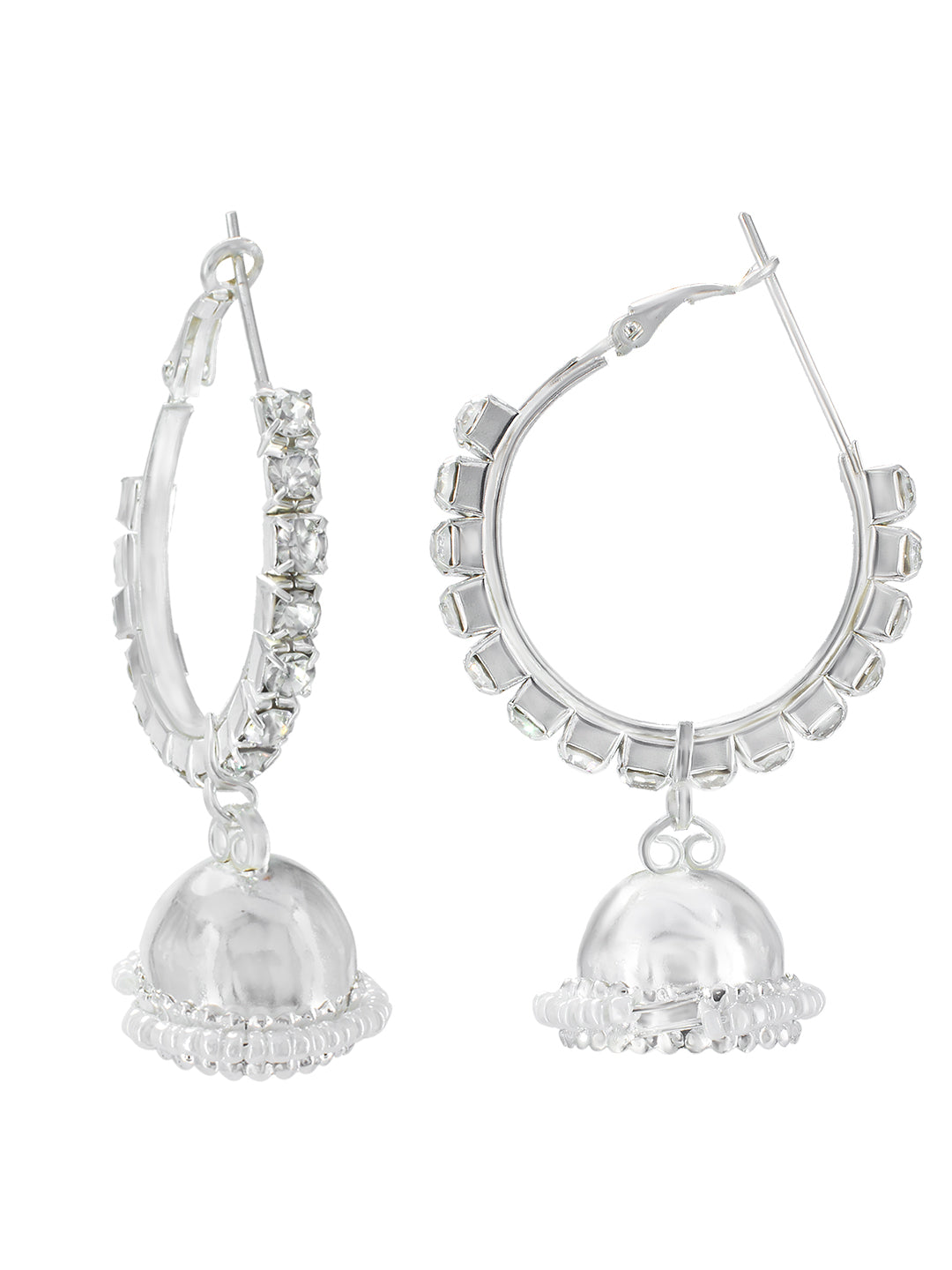 Oxidized CZ Jhumki Earrings