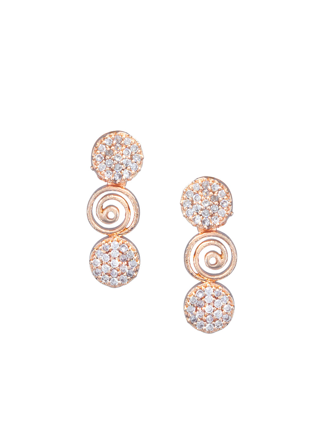 Rose Gold Plated American Diamond Spiral Jewellery Set