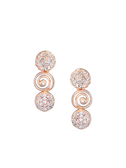Rose Gold Plated American Diamond Spiral Jewellery Set