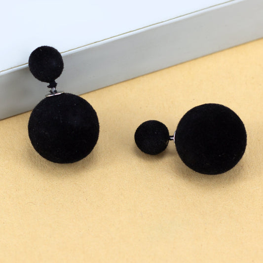 Black Double Sided Trendy Studs Earrings