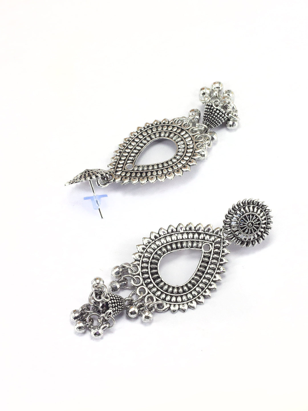 Silver Oxidized Boho Afghani Style Jhumka Earrings