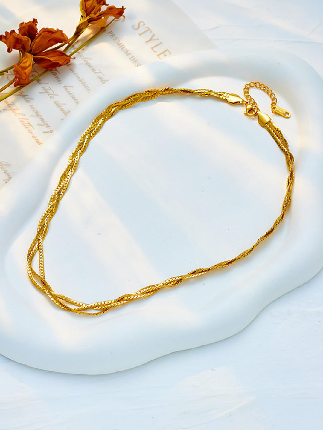 Anti Tarnish Trendy Twisted Snake Chain Necklace