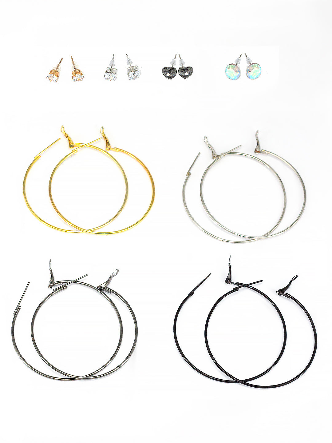 Pack of 8 Studs & Hoop Earrings