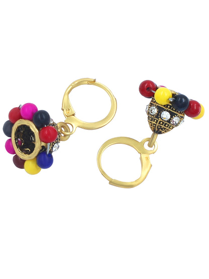 Circular Beaded Hoop Jhumka Earrings