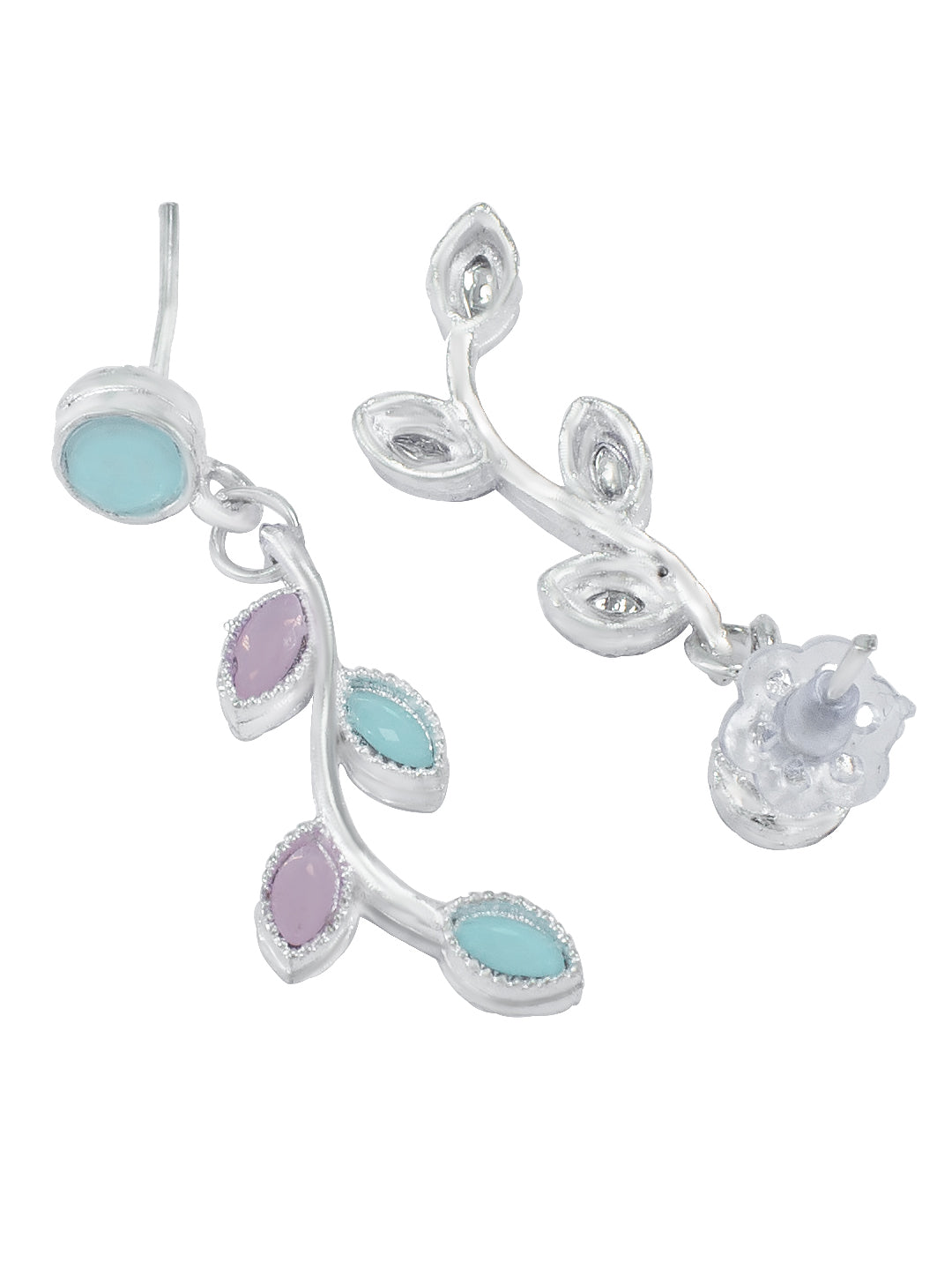 Green & Pink Leaf Jewellery Set