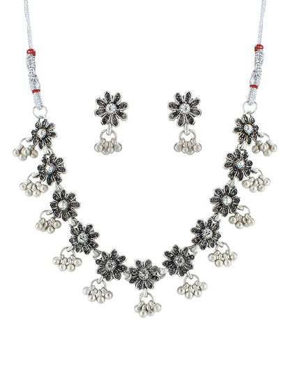 Floral Beads Drop Jewellery Set