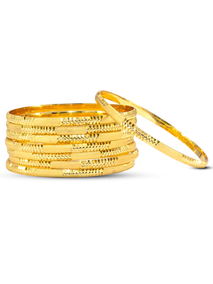 Set Of 8 Brass Minimal Bangles