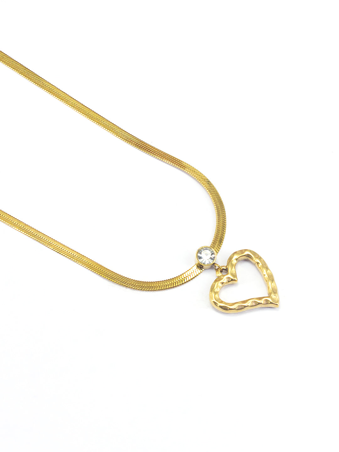 AD Heart Stainless Steel Trendy Chain Necklace