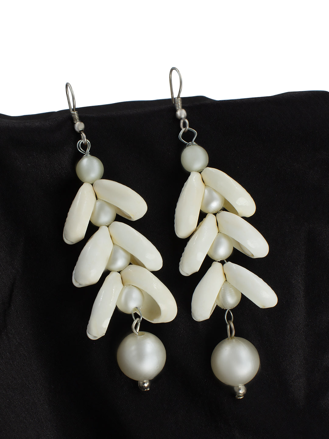 Faux Pearls & Shells Drop Earrings