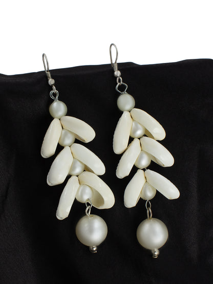 Faux Pearls & Shells Drop Earrings