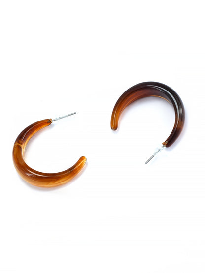 Brown Half Hoop Earrings
