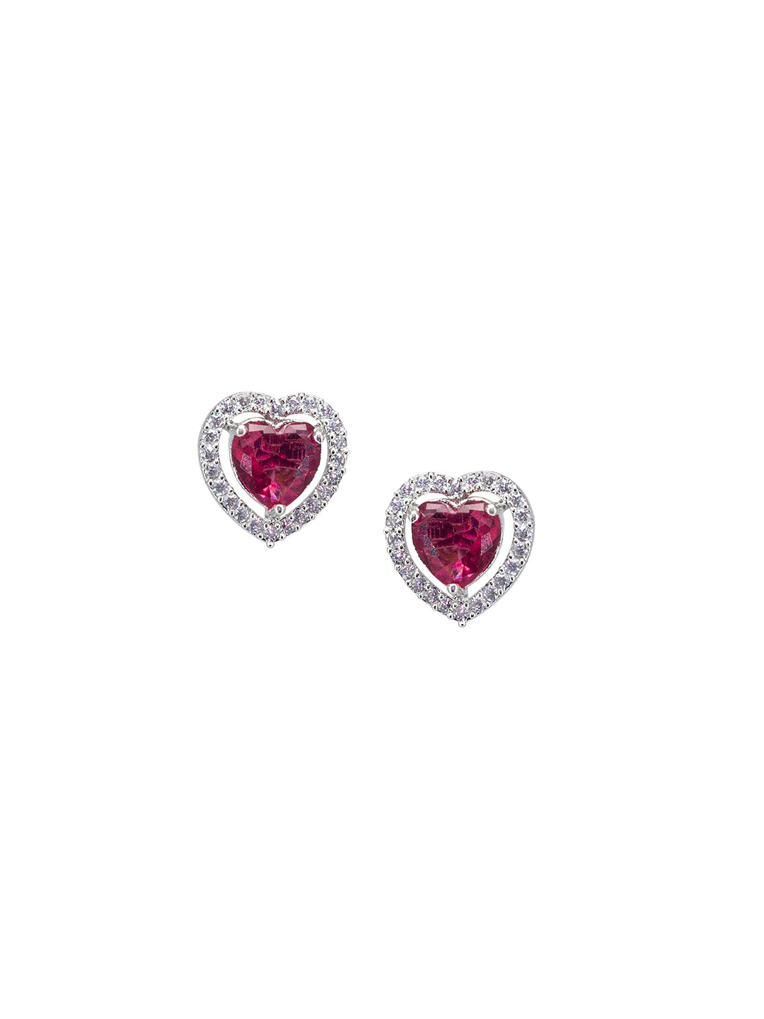 Trendy Red Heart AD Earrings