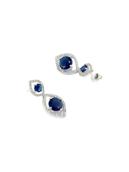 Blue American Diamond Jewellery Set