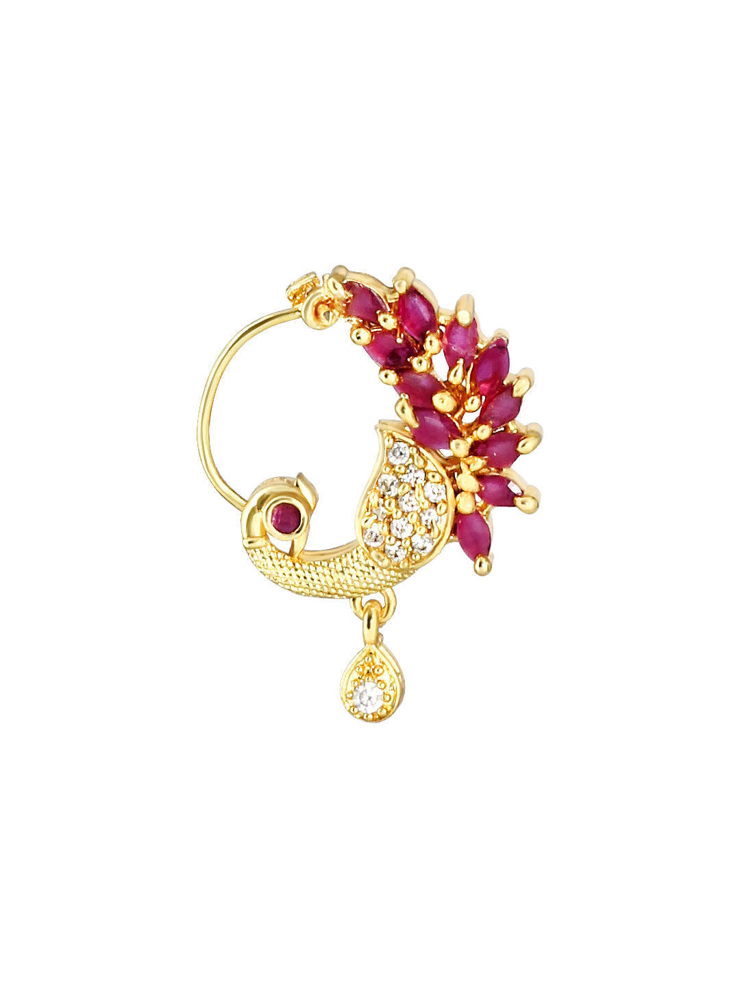Set of Three Rhodium & Gold Plated American Diamond Nosepin