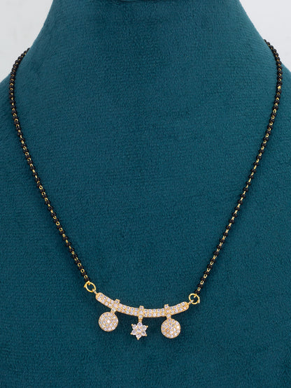 Golden American Diamond Mangalsutra